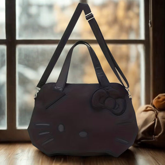 Adorable Large Black Cat Tote Bag