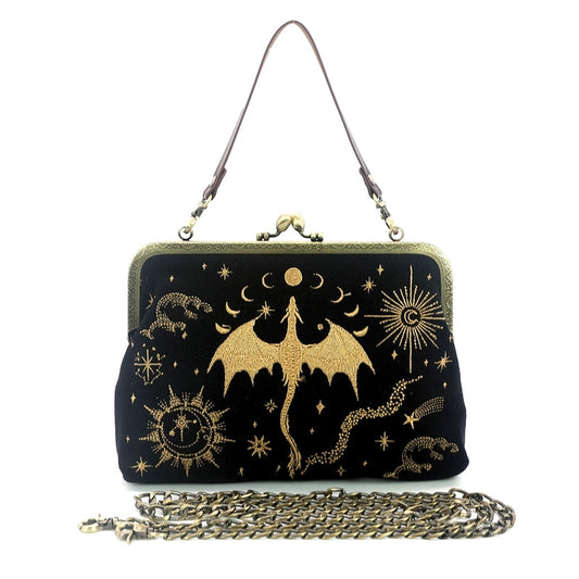 Mystical Dragon Kisslock Purse: A Vintage Fantasy