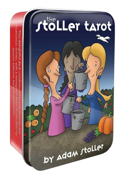 The Stoller Tarot in a Tin Cartoon Pocket Sized Deck 78 Cards 64 Page Booklet