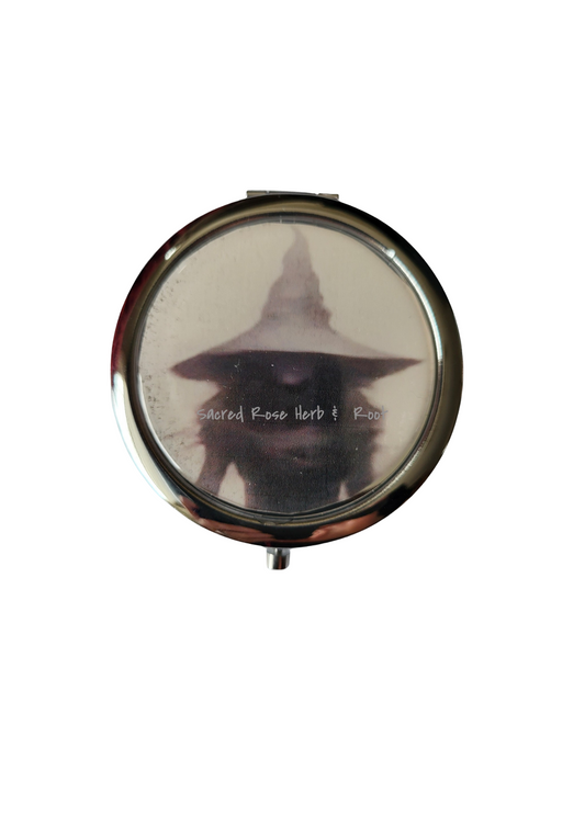 Magickal Witch Compact Mirror Glam Magic Witch Silver Travel Pocket Purse Mirror