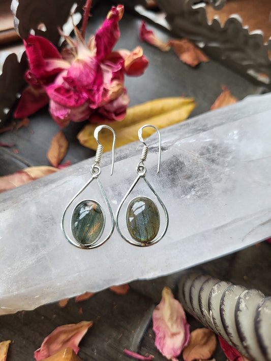 Labradorite Earrings Transformation Talisman Intuition Accessory Crystal Gemstone Jewelry