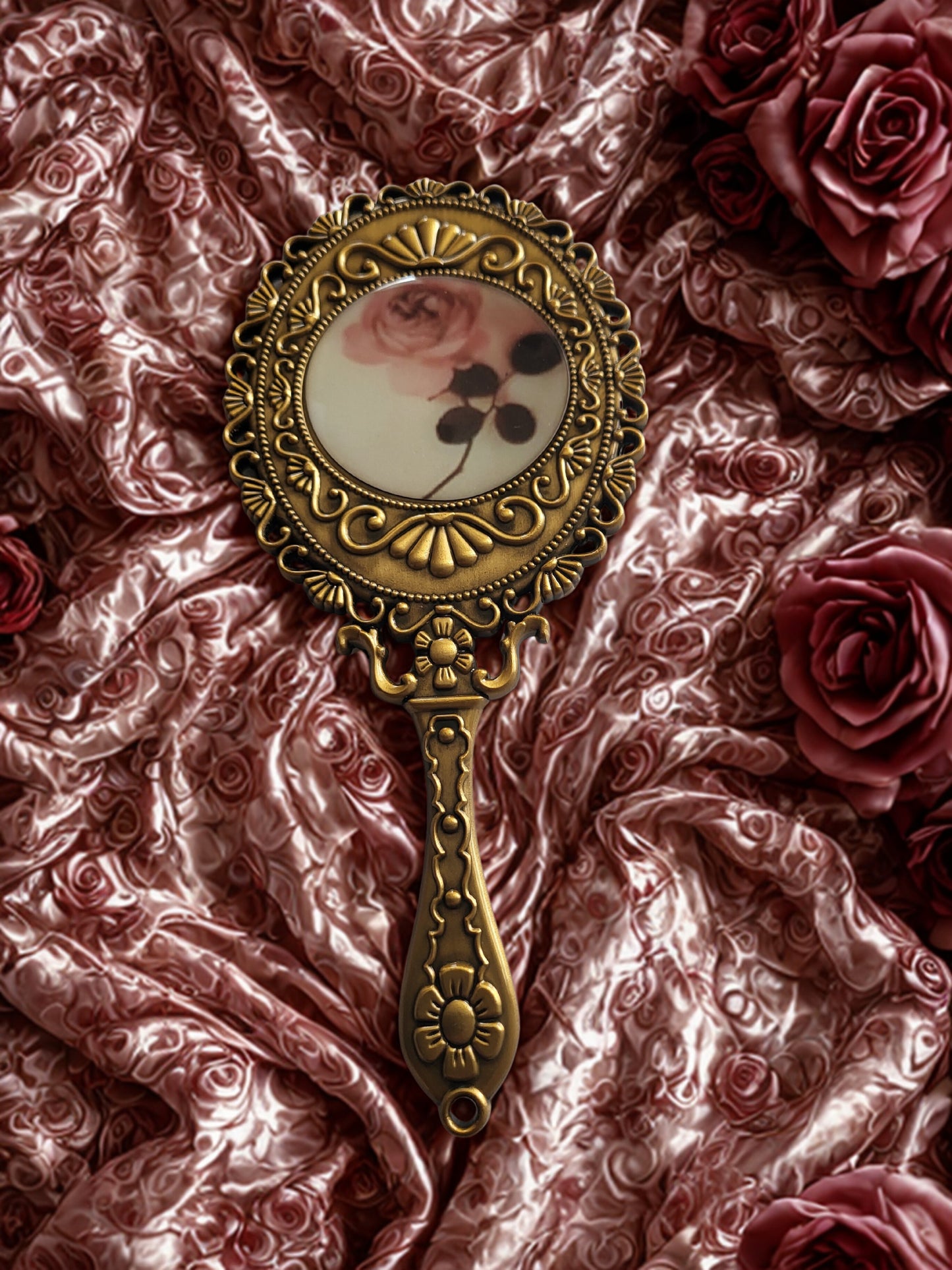 Beautiful Vintage Style Rose Hand Mirror