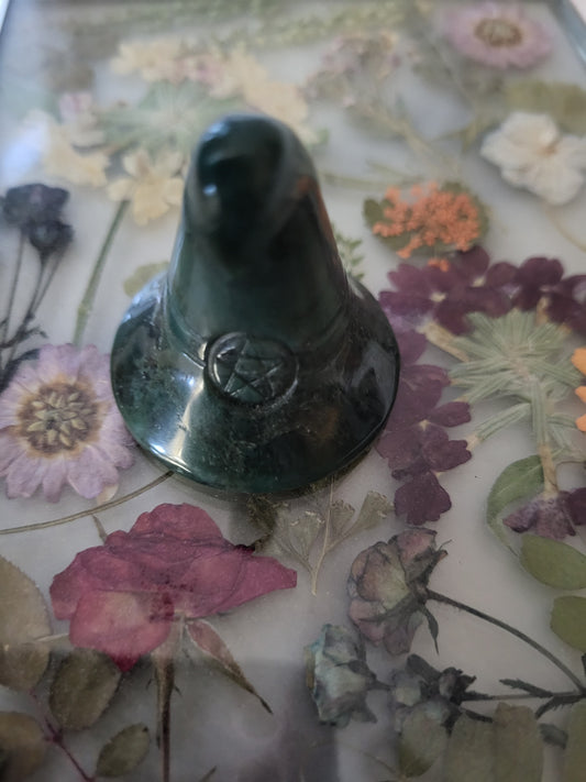 Dark Green Aventurine Carved Crystal Witches Hat