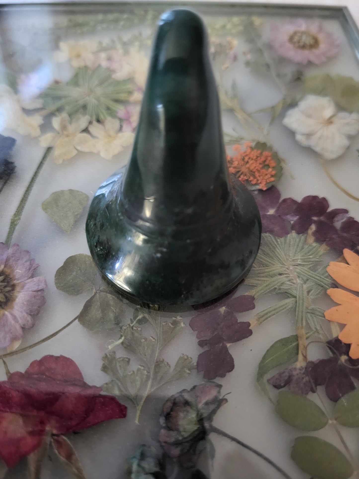 Dark Green Aventurine Carved Crystal Witches Hat