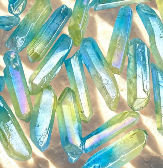 Titanium Rainbow Aura Quartz Crystal Point Universal Light Crystal Rainbow Frequency