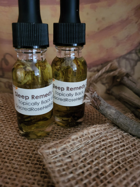 For Nocturnals Insomniacs and Sleepwalkers Sleep Aromatic Herbal Intention Oil Sacred Rose Herb & Root Sleep Remedy Oil Nightime Herb Oil