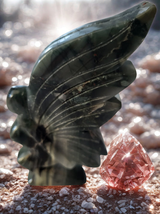 African Bloodstone Fairy Carving